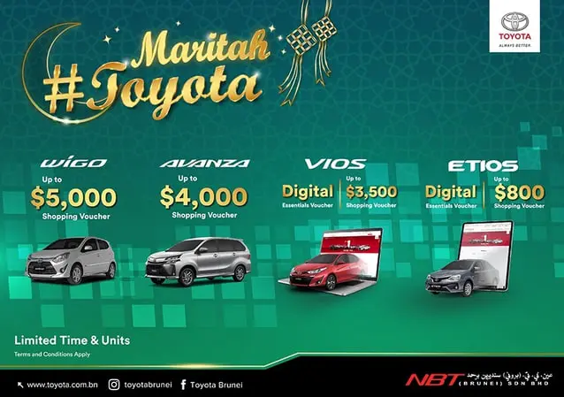 TOYOTA NBT BRUNEI MARITAH WIGO AVANZA VIOS ETIOS PROMOTIONS & EVENTS 