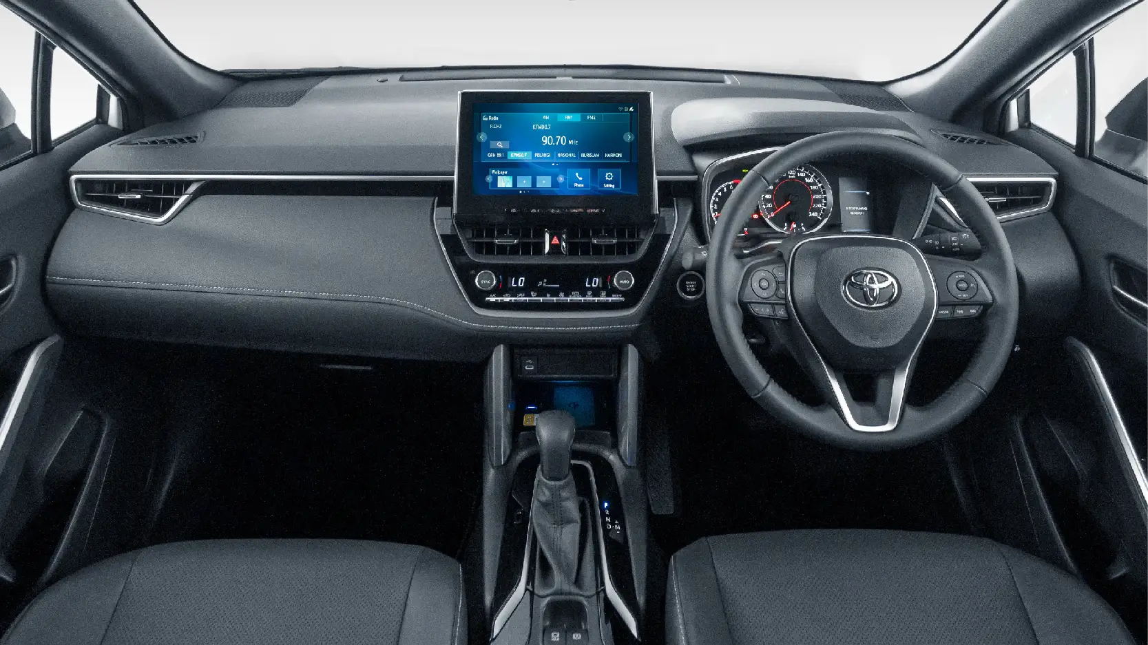 TOYOTA NBT BRUNEI CROSS HYBRID CAR LEATHER MULTIFUNCTION STEERING WHEEL