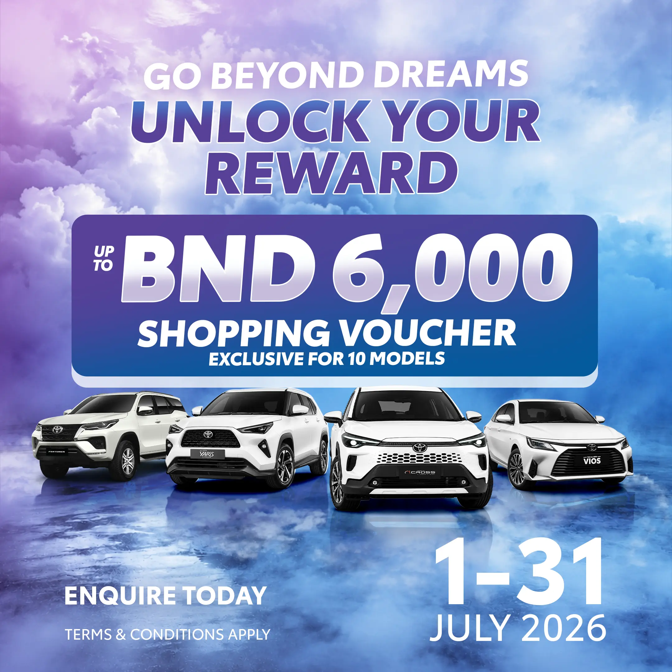 GO BEYOND DREAMS WITH 10 TOYOTA MODELS