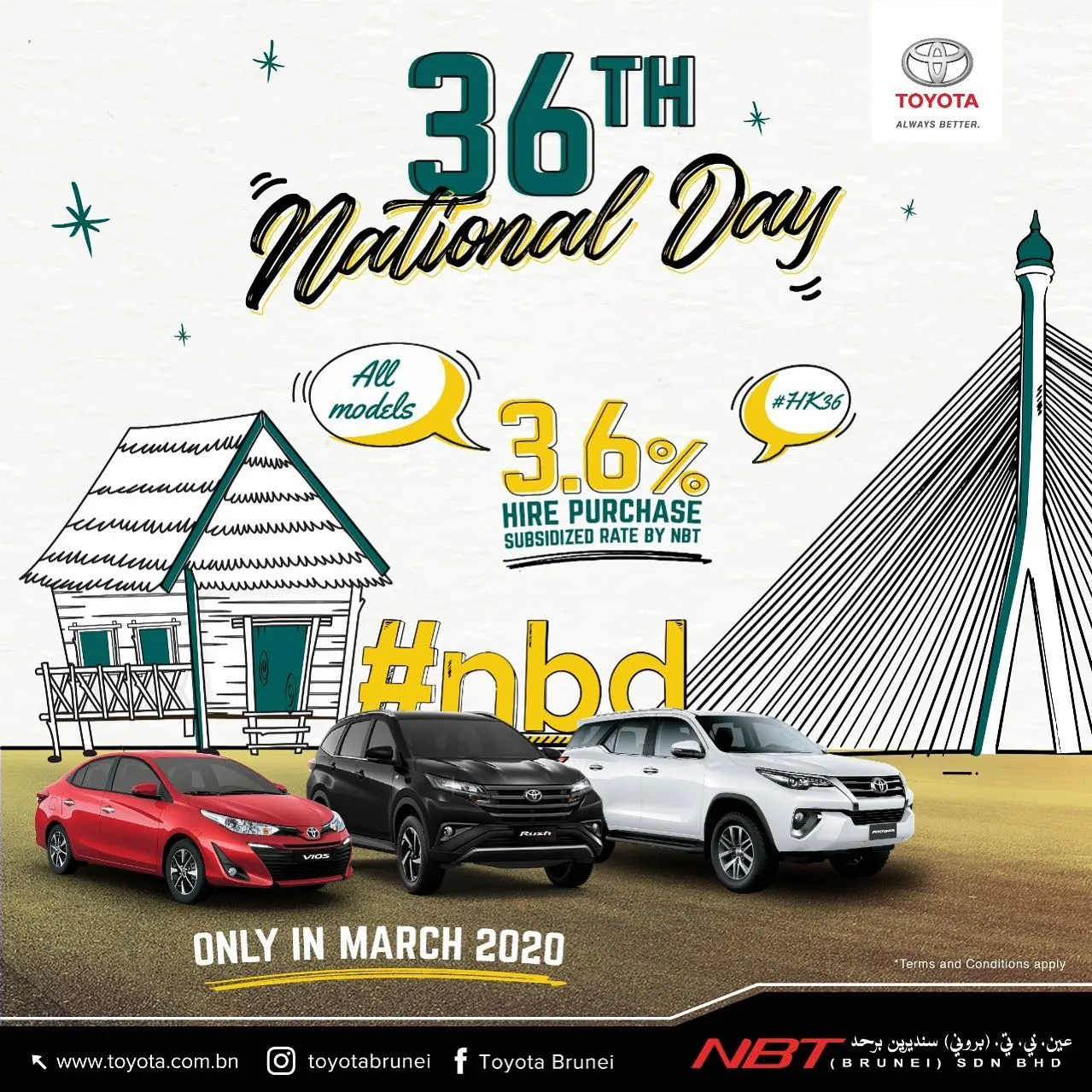 TOYOTA NBT BRUNEI 36th NATIONAL DAY MARCH PROMOTIONS AND EVENTS