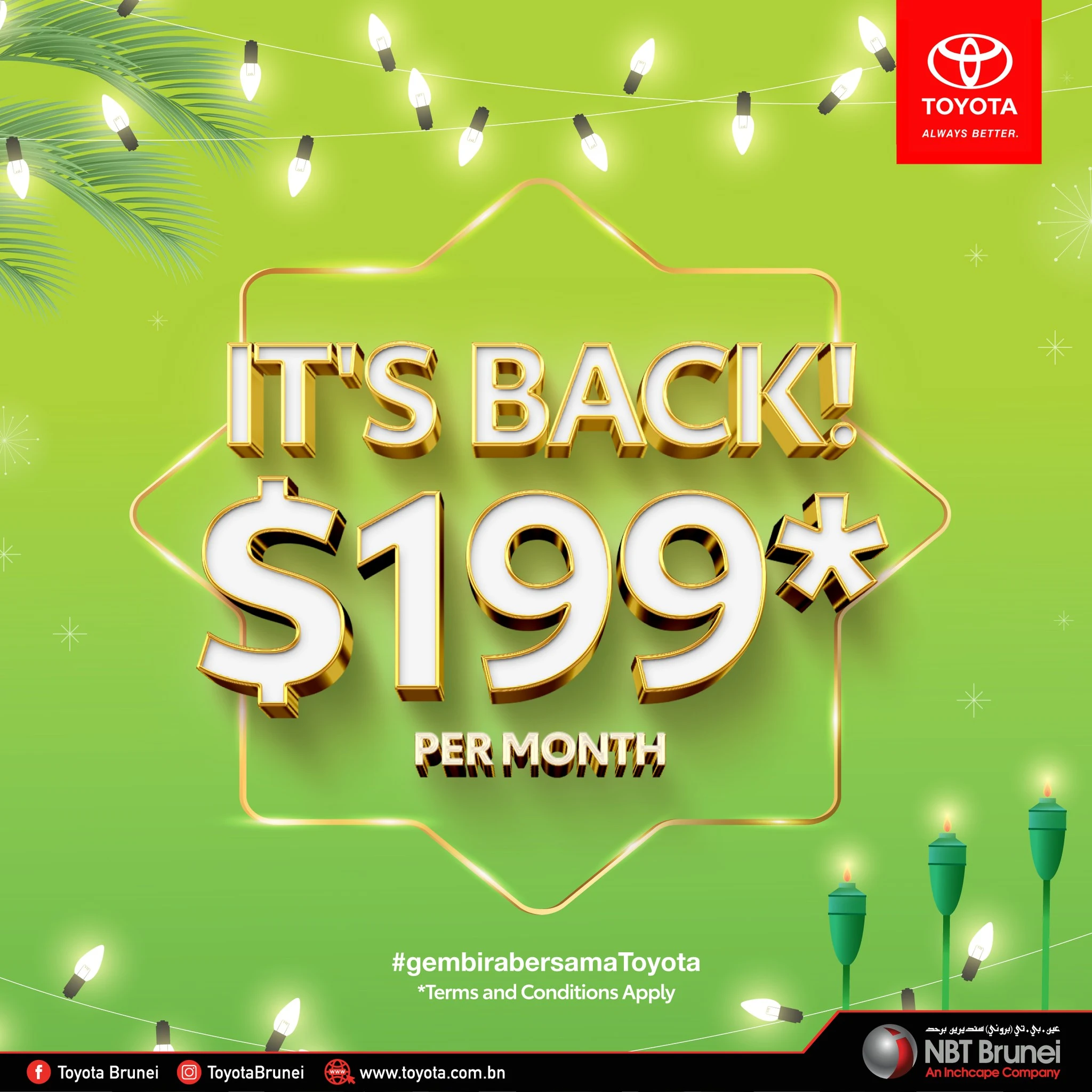 TOYOTA NBT BRUNEI IT'S BACK TOYOTA @  199 PROMOTIONS AND EVENTS