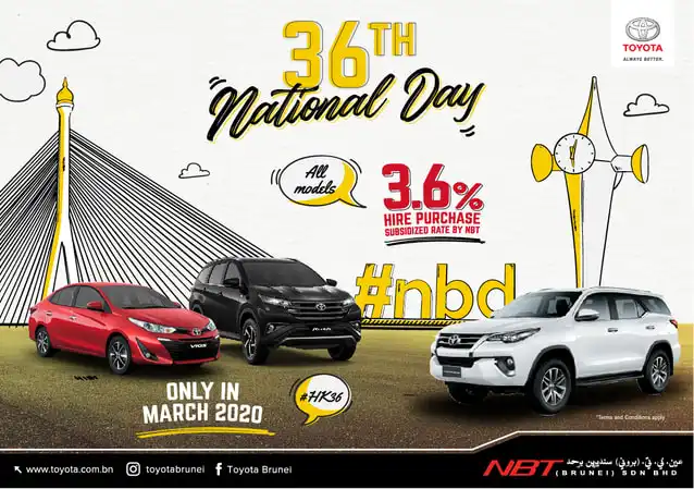 TOYOTA NBT BRUNEI 36 NATIONAL DAY PROMOTIONAL BANNER