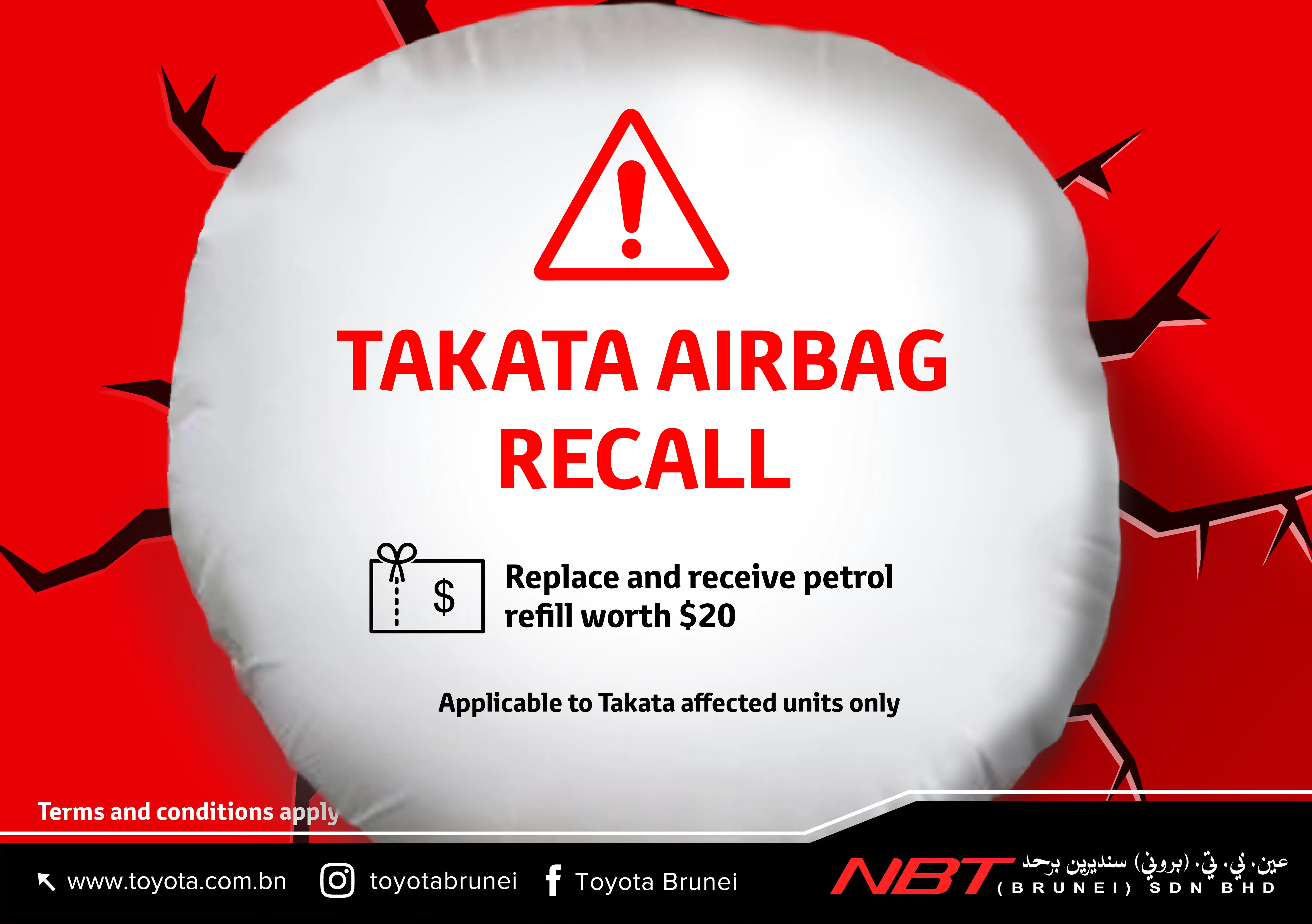 TOYOTA NBT BRUNEI TAKATA AIRBAGS RECALL PROMOTIONS AND EVENTS