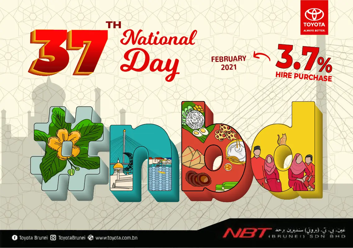 TOYOTA NBT BRUNEI 37TH NATIONAL DAY PROMOTIONS AND BANNER